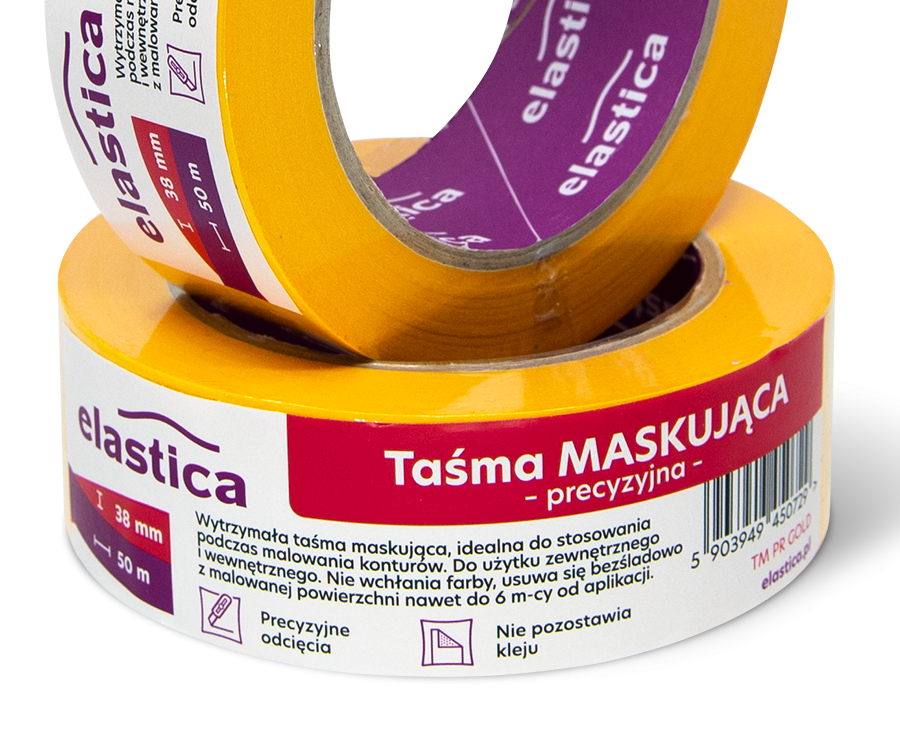 Taśma maskująca precyzyjna Elastica GOLD PRO ++ 38mm/50m TM PR 