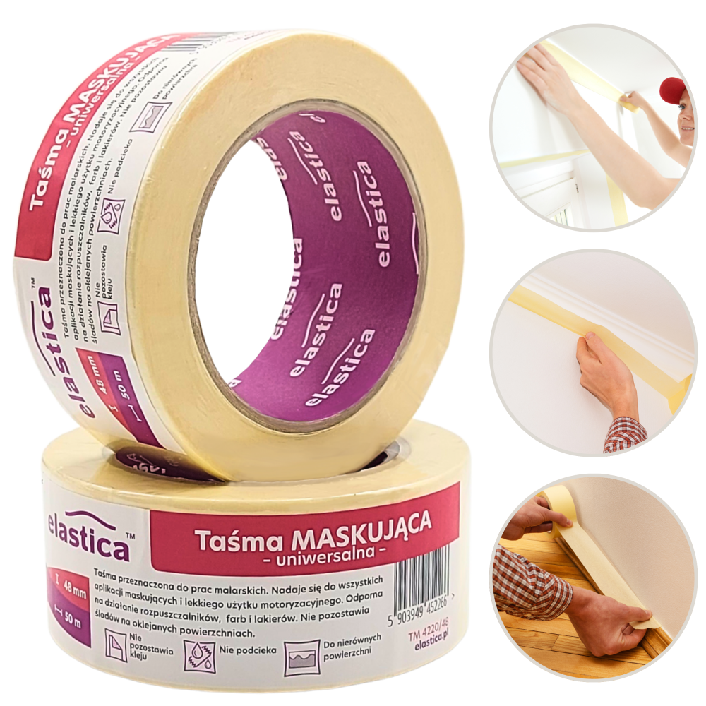 Taśma maskująca uniwersalna Elastica WHITEMASK 48mm/50m  