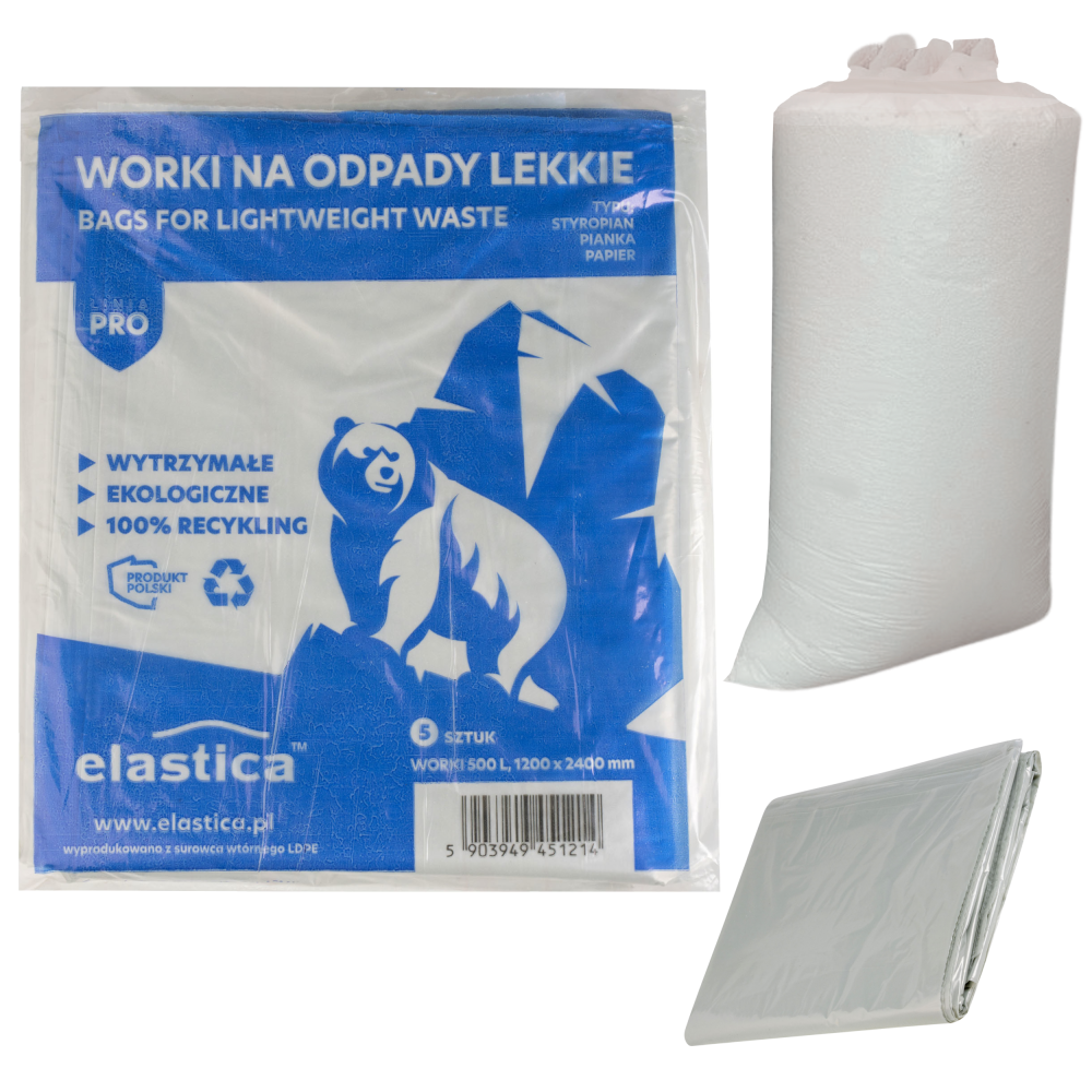 Worki na odpady lekkie Elastica 500 litrów