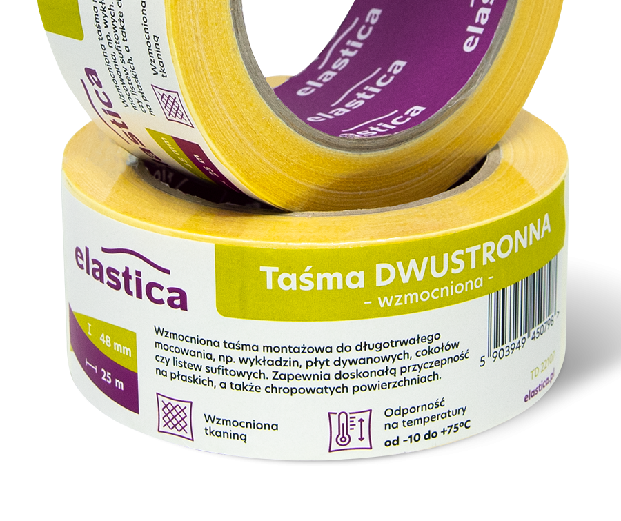 Taśma dwustronna wzmocniona Elastica 48/25m TD22107
