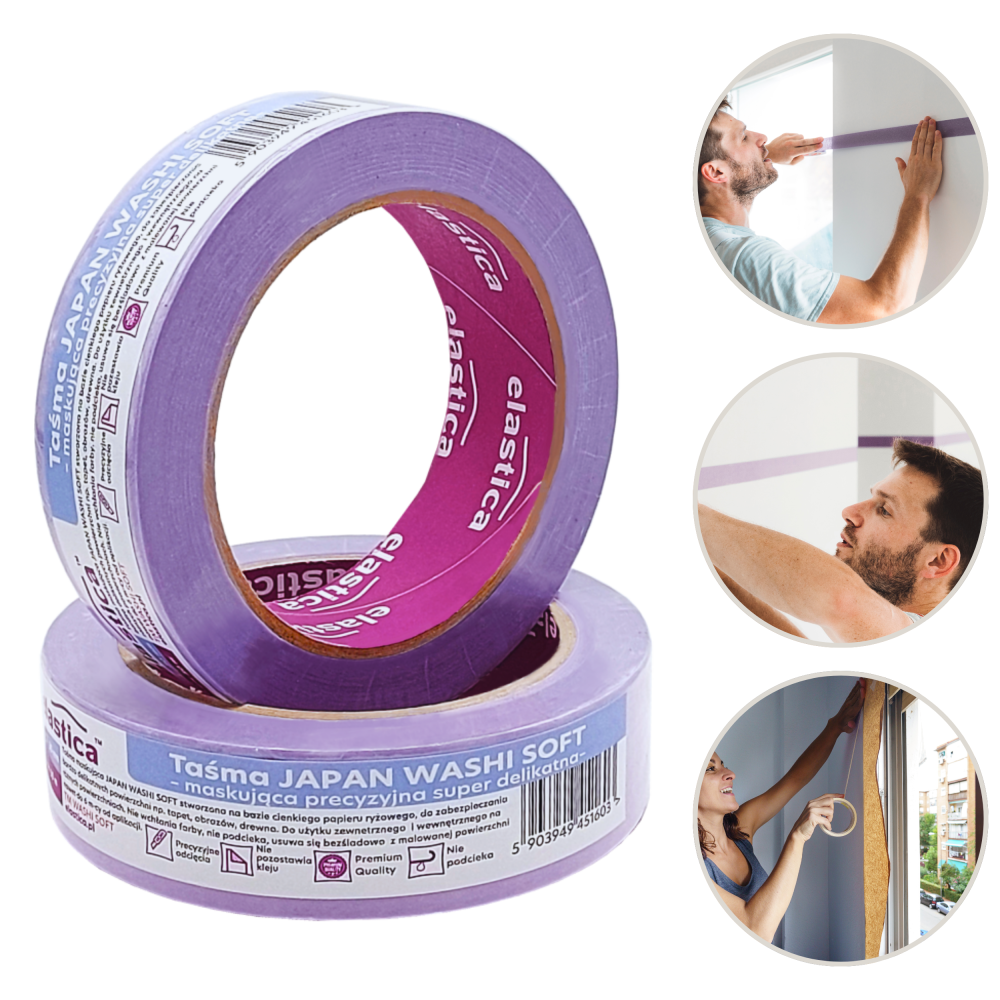 Taśma maskująca Elastica  JAPAN WASHI SOFT VIOLET 30mm/50m 