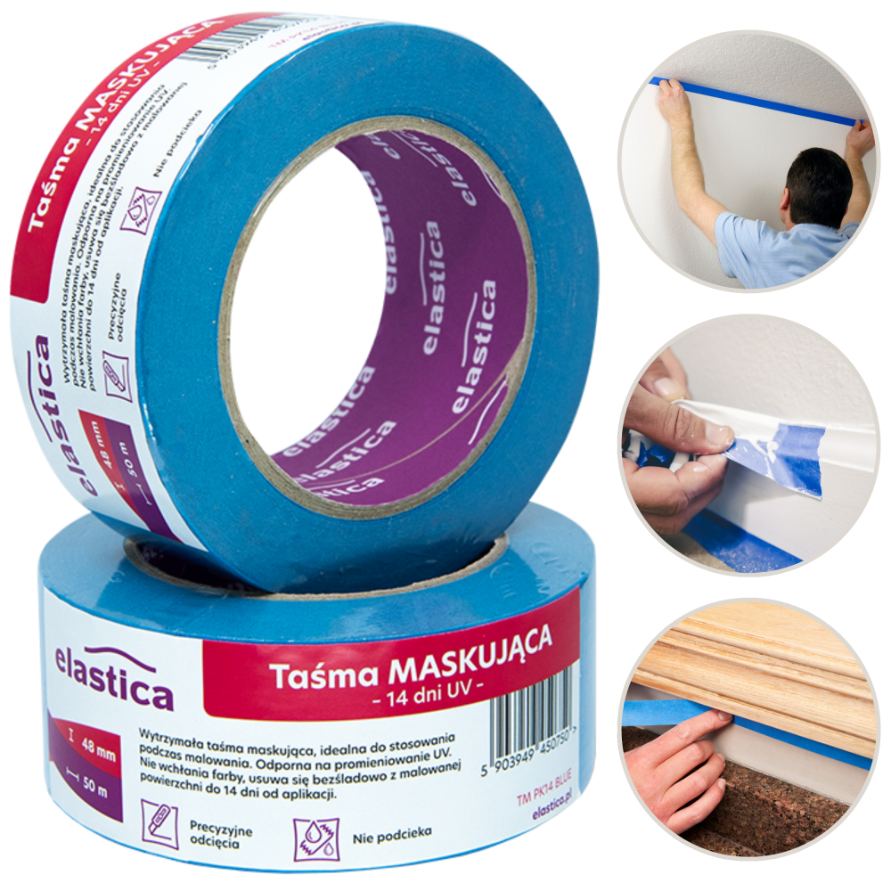 Taśma maskująca malarska 14 dni Elastica UV 48/50m TM PK14 BLUE PRO+
