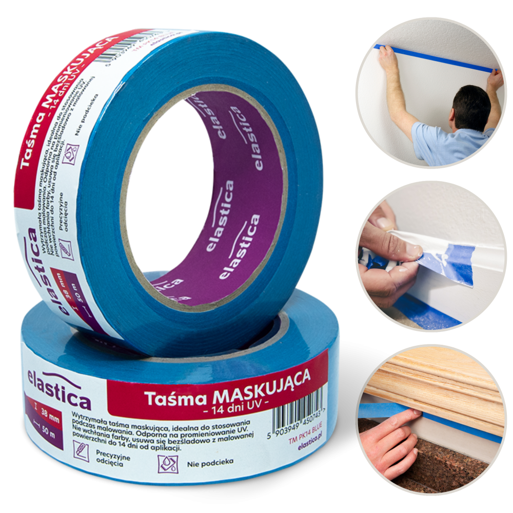 32x Taśma malarska Elastica  38/50m TM PK14 BLUE 