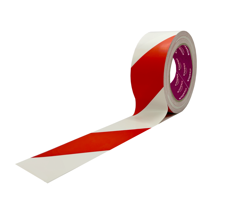 18x Taśma Ostrzegawcza Elastica PREMIUM PVC 50mm/33m WHITE/RED 