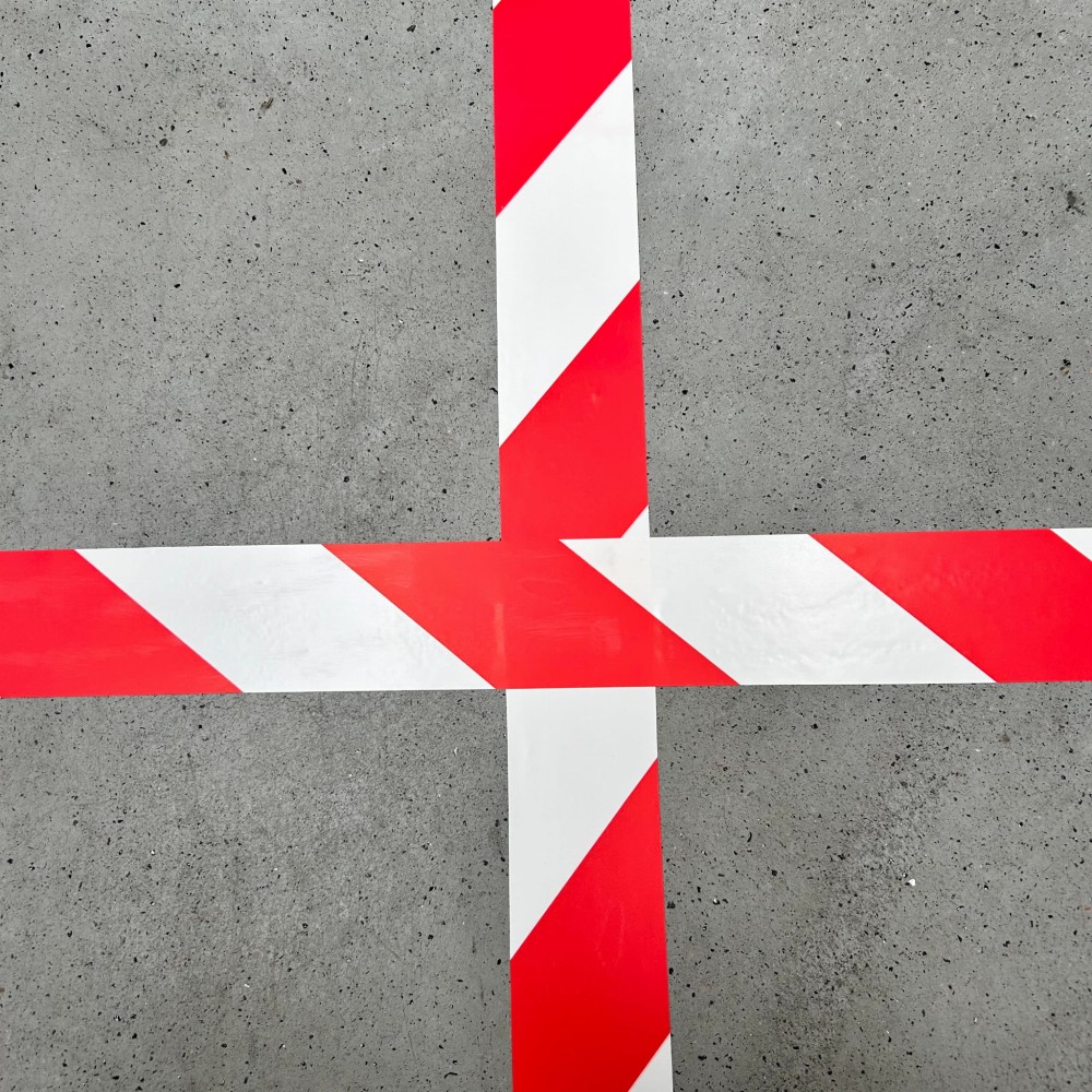 Taśma Ostrzegawcza Elastica PREMIUM PVC 50mm/33m WHITE/RED