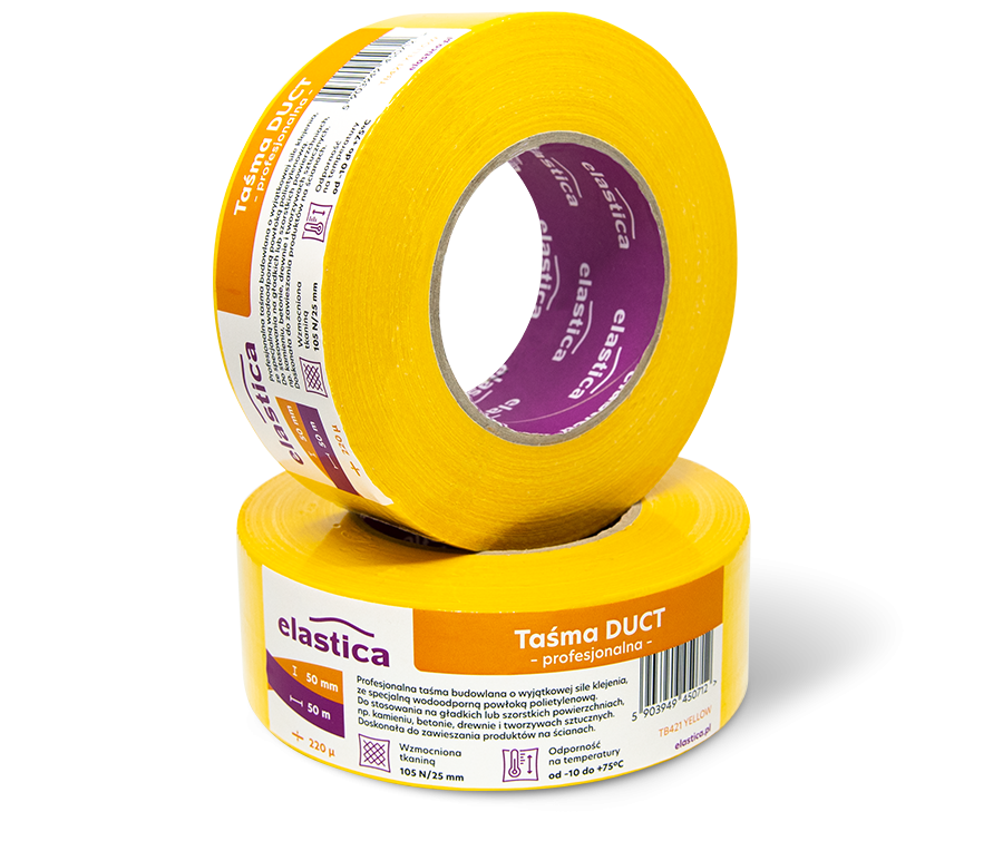 Taśma naprawcza uszczelniająca DUCT TAPE YELLOW Elastica 50mm/50m TB421 Żółta Gaffer Gaffa