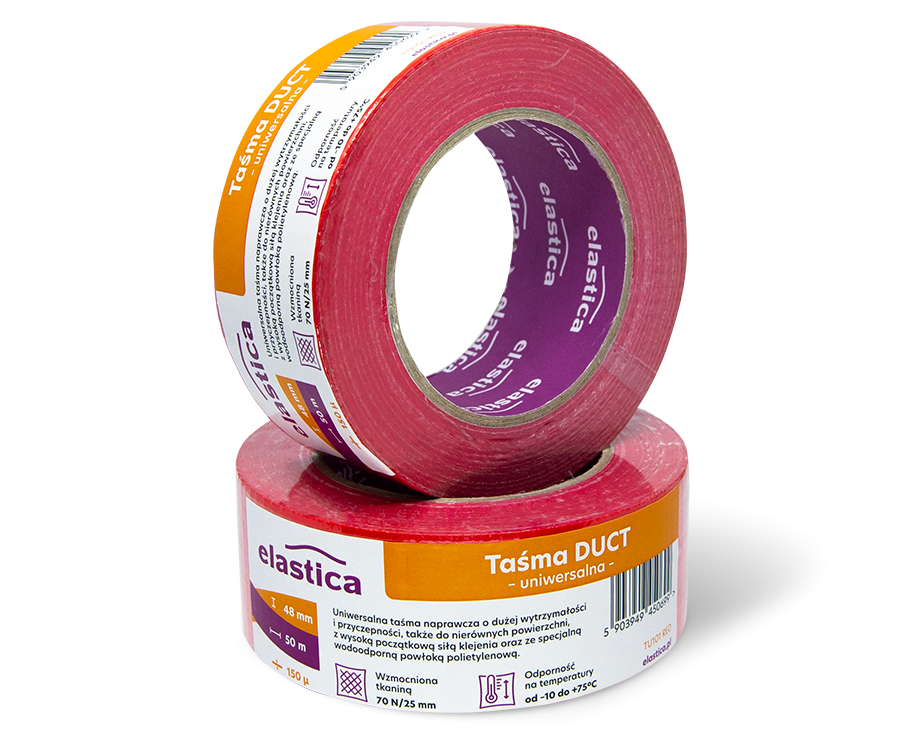 Taśma naprawcza uszczelniająca DUCT TAPE RED Elastica 48mm/50m TU101 Czerwona Gaffer Gaffa