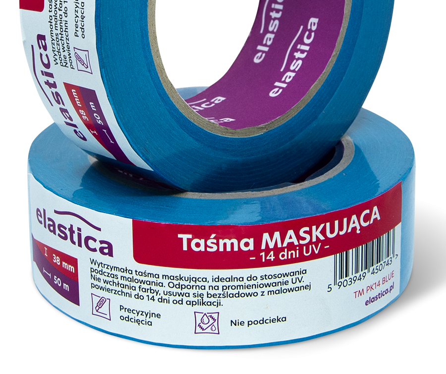Taśma maskująca malarska 14 dni Elastica UV 38/50m TM PK14 BLUE PRO+