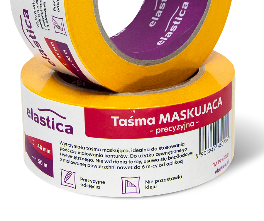 Taśma maskująca precyzyjna Elastica GOLD PRO ++ 48mm/50m TM PR 
