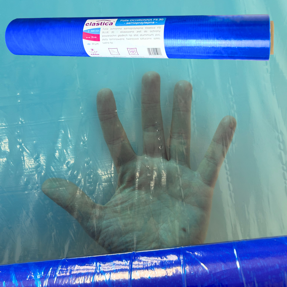 Folia malarska niebieska do okien i szyb 30µm 500mm x 75m FS30 UV