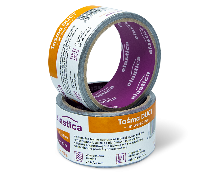 Taśma naprawcza uszczelniająca DUCT TAPE SILVER Elastica 48mm/10m PROSrebrna Gaffer Gaffa