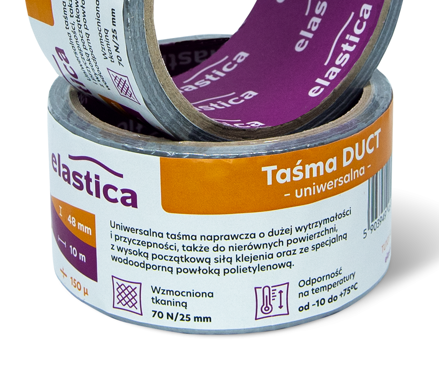 Taśma naprawcza uszczelniająca DUCT TAPE SILVER Elastica 48mm/10m PROSrebrna Gaffer Gaffa