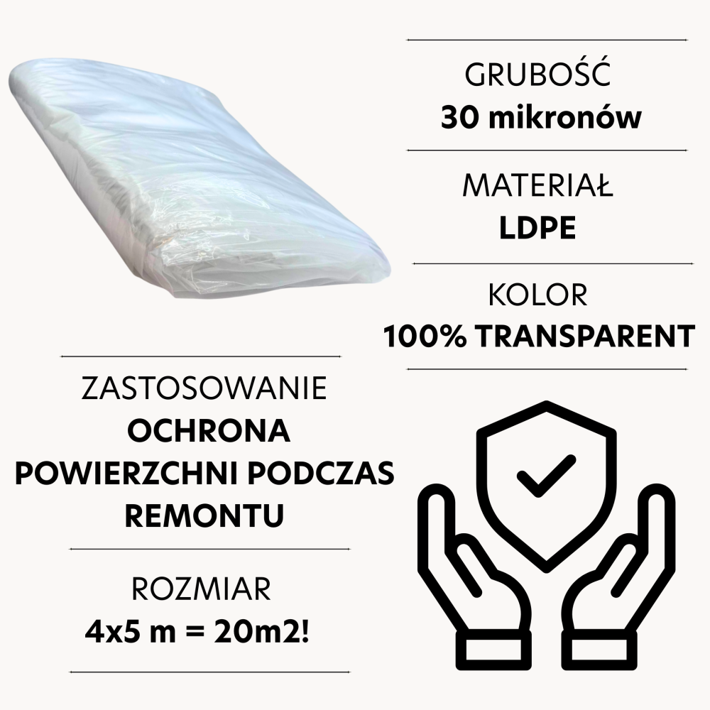 15x Płachta malarska ochronna przeźroczysta 4x5 m Elastica CLEAR