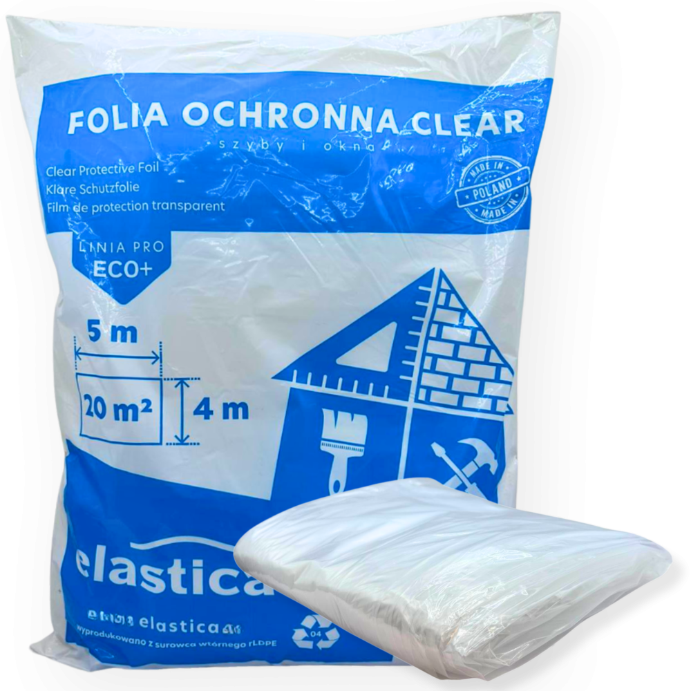 15x Płachta malarska ochronna przeźroczysta 4x5 m Elastica CLEAR