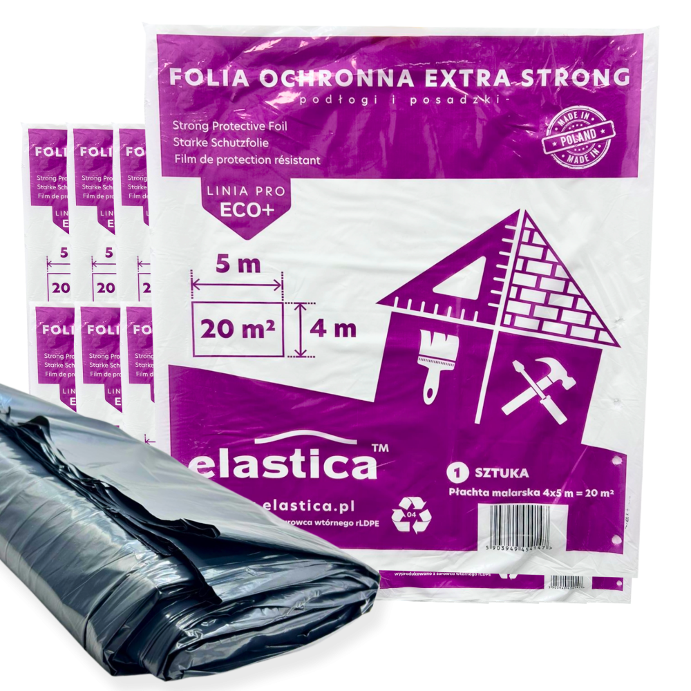 10x Płachta malarska ochronna 4x5 m Elastica EXTRA STRONG