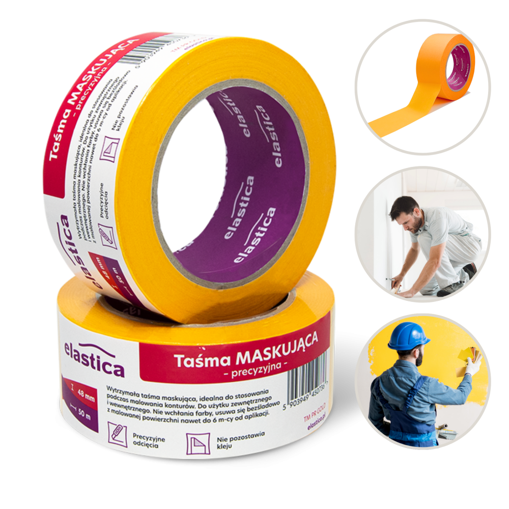 Zestaw Dyspenser ET 226 do taśm malarskich 48-50 mm + Taśma GOLD Elastica 48/50m TM PR