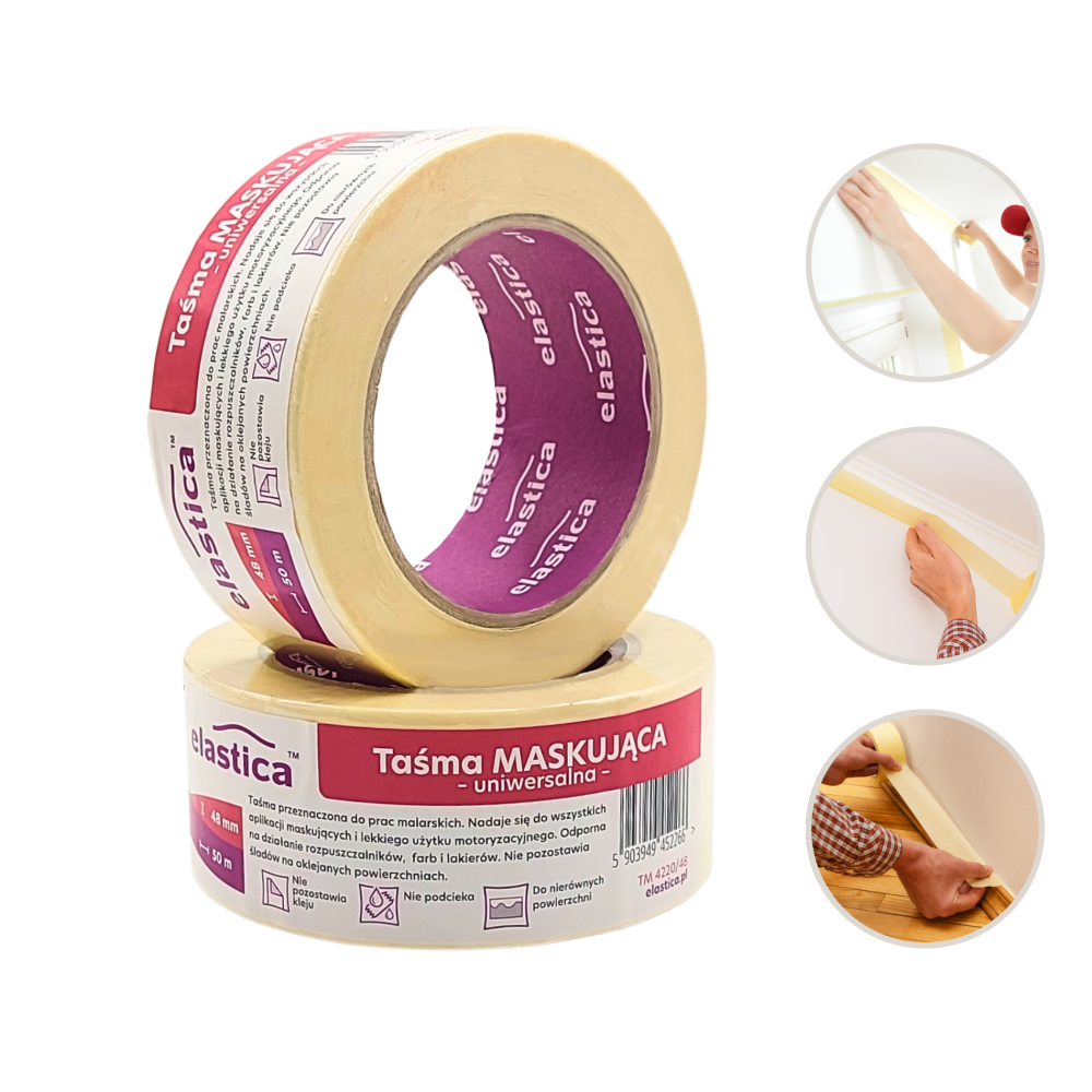 Zestaw Dyspenser ET 226 do taśm malarskich 48-50 mm + Taśma WHITEMASK Elastica 48/50m