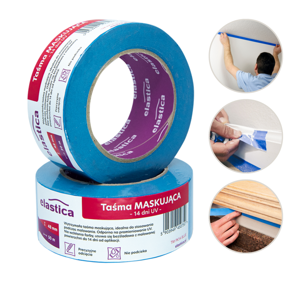 Zestaw Dyspenser ET-50 do aplikowania taśm + Taśma Blue Elastica UV 48/50m TM PK14