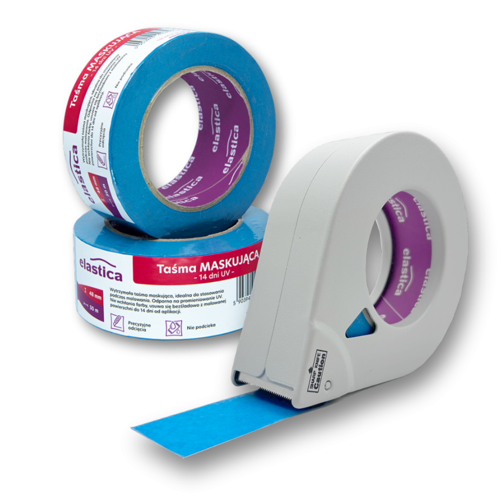 Zestaw Dyspenser ET-50 do aplikowania taśm + Taśma Blue Elastica UV 48/50m TM PK14
