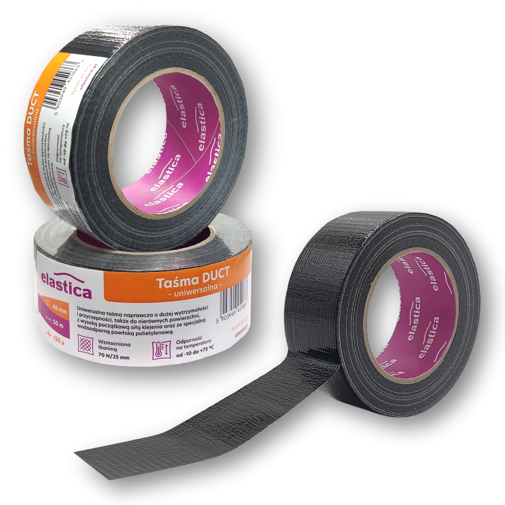 Mata malarska filcowa + Taśma naprawcza DUCT TAPE BLACK Elastica 48mm/50m CZARNA