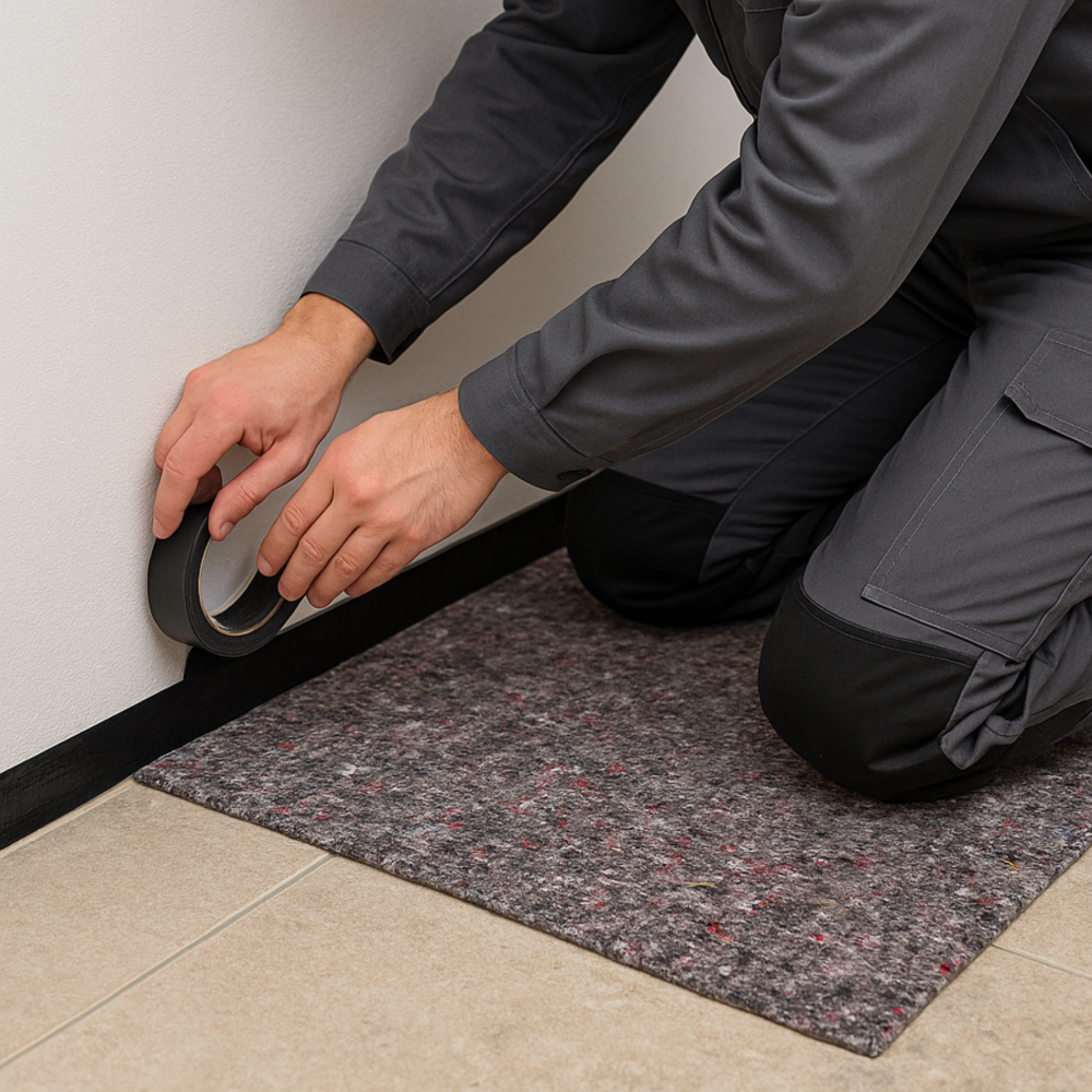 Mata malarska filcowa + Taśma naprawcza DUCT TAPE BLACK Elastica 48mm/50m CZARNA