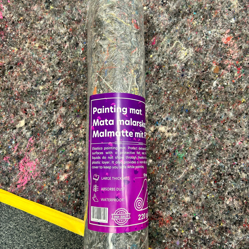 Mata malarska filcowa + Taśma naprawcza DUCT TAPE BLACK Elastica 48mm/50m CZARNA