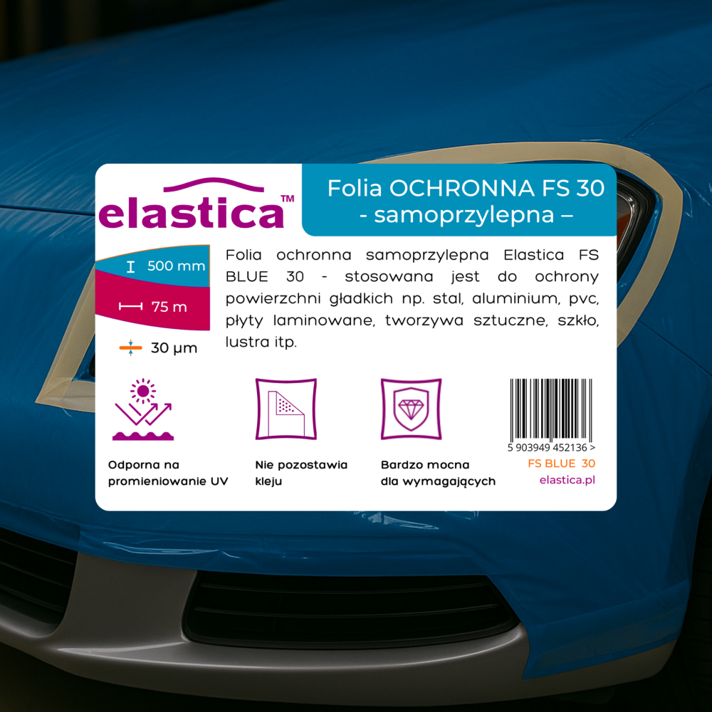 Zestaw lakierniczy: Folia malarska FS 30 BLUE + Taśma maskująca WHITEMASK 38mm/50m