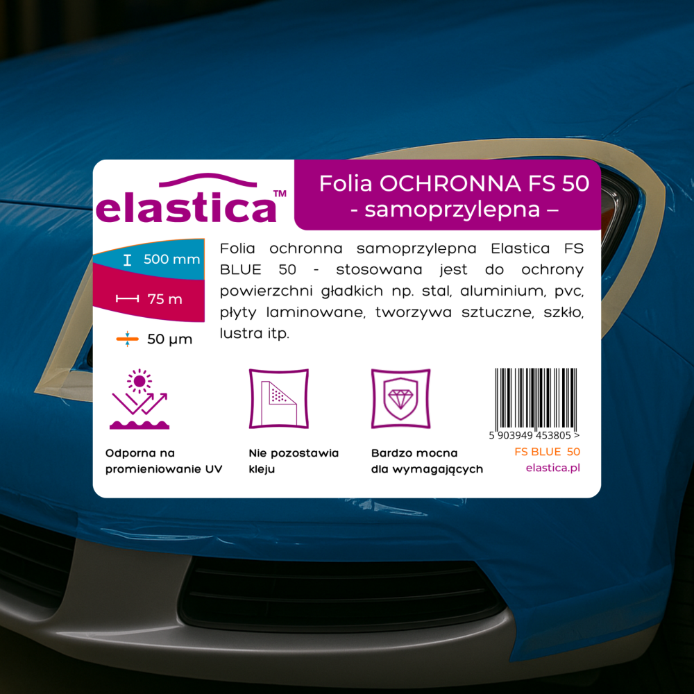 Zestaw lakierniczy: Folia malarska FS 50 BLUE + Taśma maskująca WHITEMASK 38mm/50m