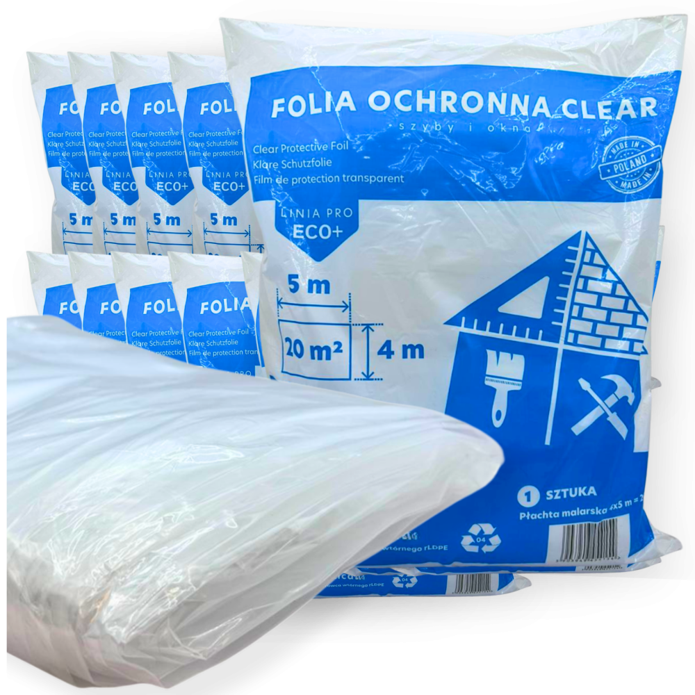 15x Płachta malarska ochronna przeźroczysta 4x5 m Elastica CLEAR