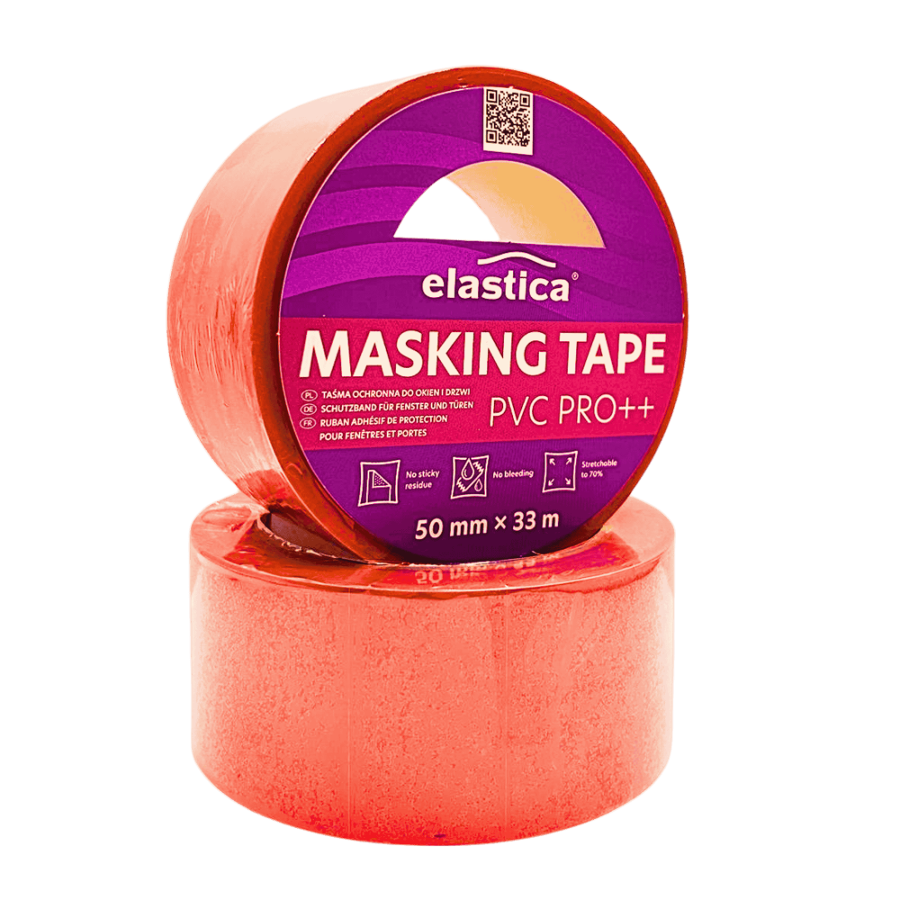 Taśma maskująca Elastica Orange Soft PVC PRO++ do ram okiennych  50mm/33m