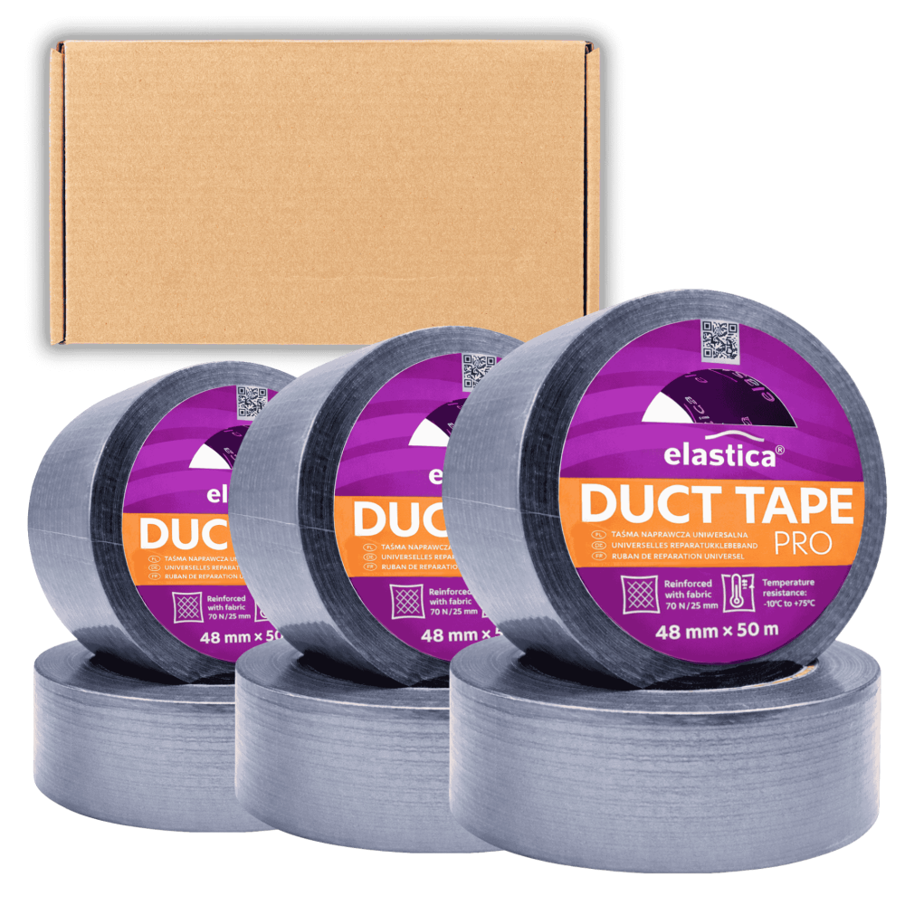 24x Taśma naprawcza DUCT TAPE PRO SILVER Elastica 48mm/50m  Gaffer Gaffa