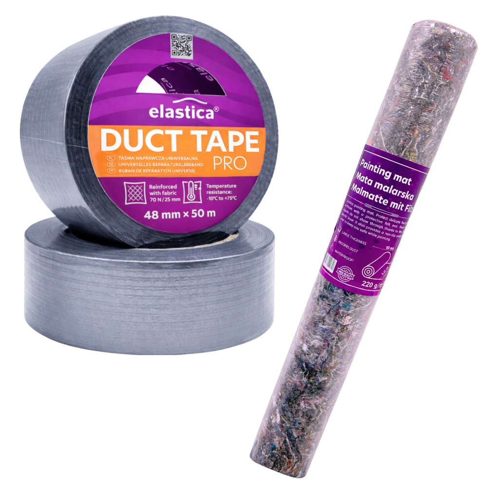 Mata malarska filcowa + DUCT TAPE PRO SILVER Elastica 48mm/50m Srebrna