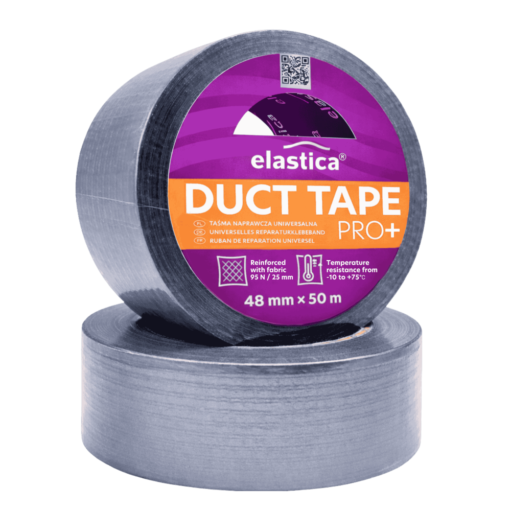 Taśma naprawcza uszczelniająca DUCT TAPE Elastica 48mm /50m PRO+  Srebrna Gaffer Gaffa