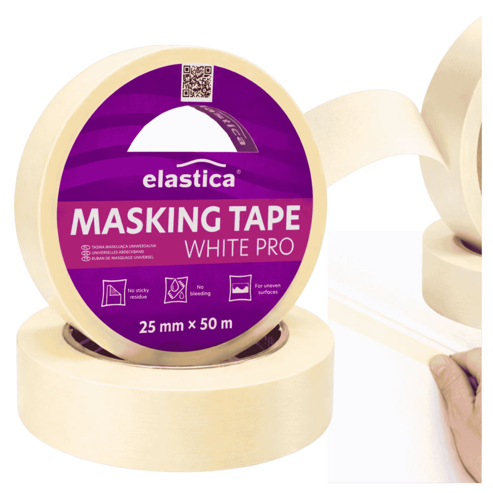 Taśma maskująca uniwersalna 25mm/50m Elastica WHITE MASK PRO