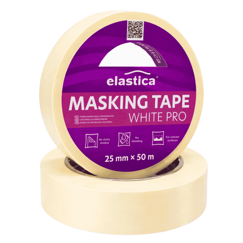 36x Taśma maskująca uniwersalna 25mm/50m Elastica WHITE MASK PRO 