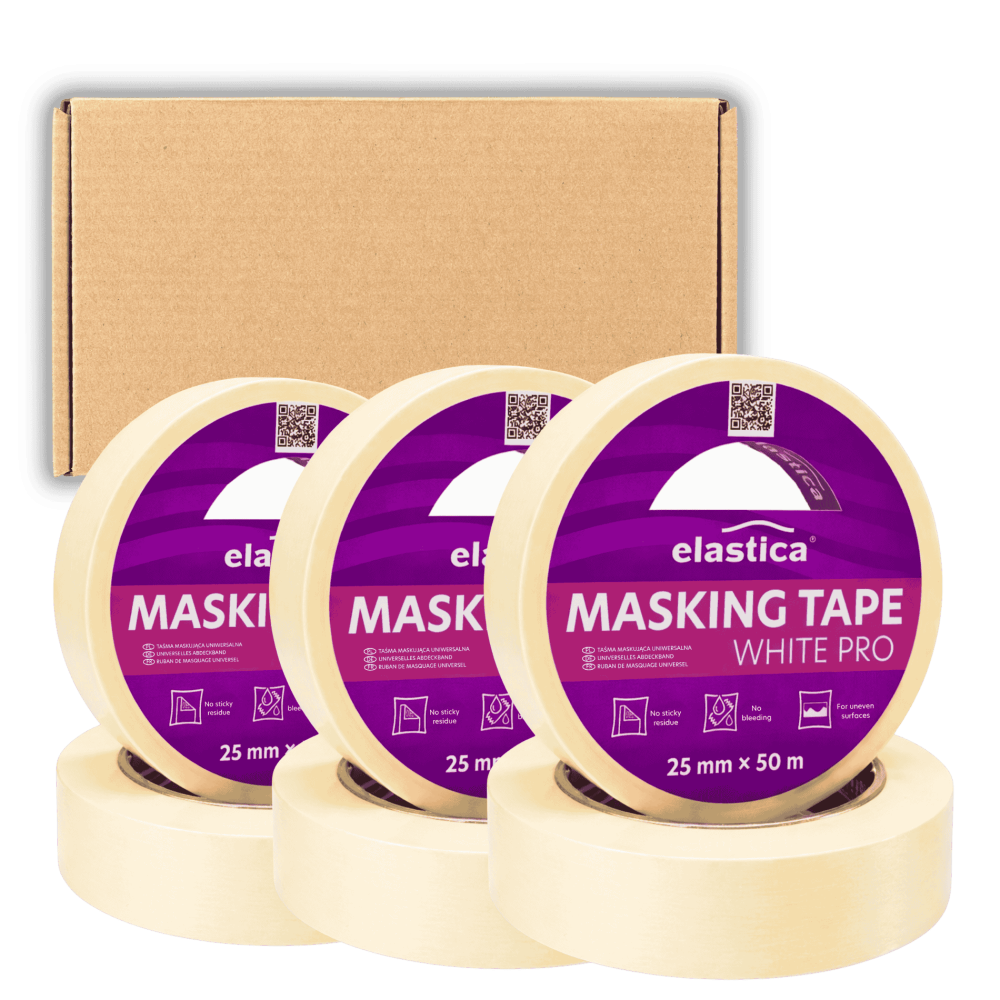 36x Taśma maskująca uniwersalna 25mm/50m Elastica WHITE MASK PRO 