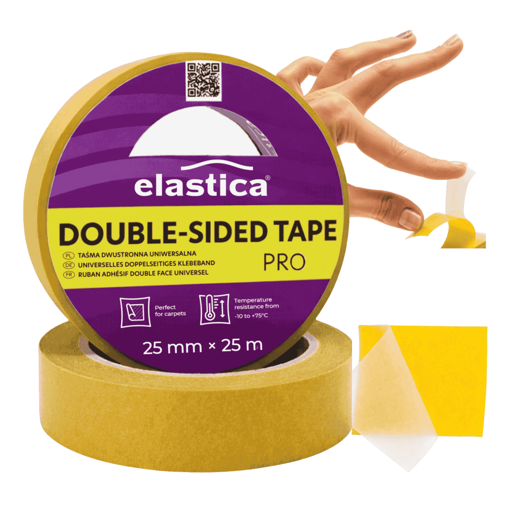 72x Taśma dwustronna uniwersalna Elastica PRO 25mm/25m przezroczysta