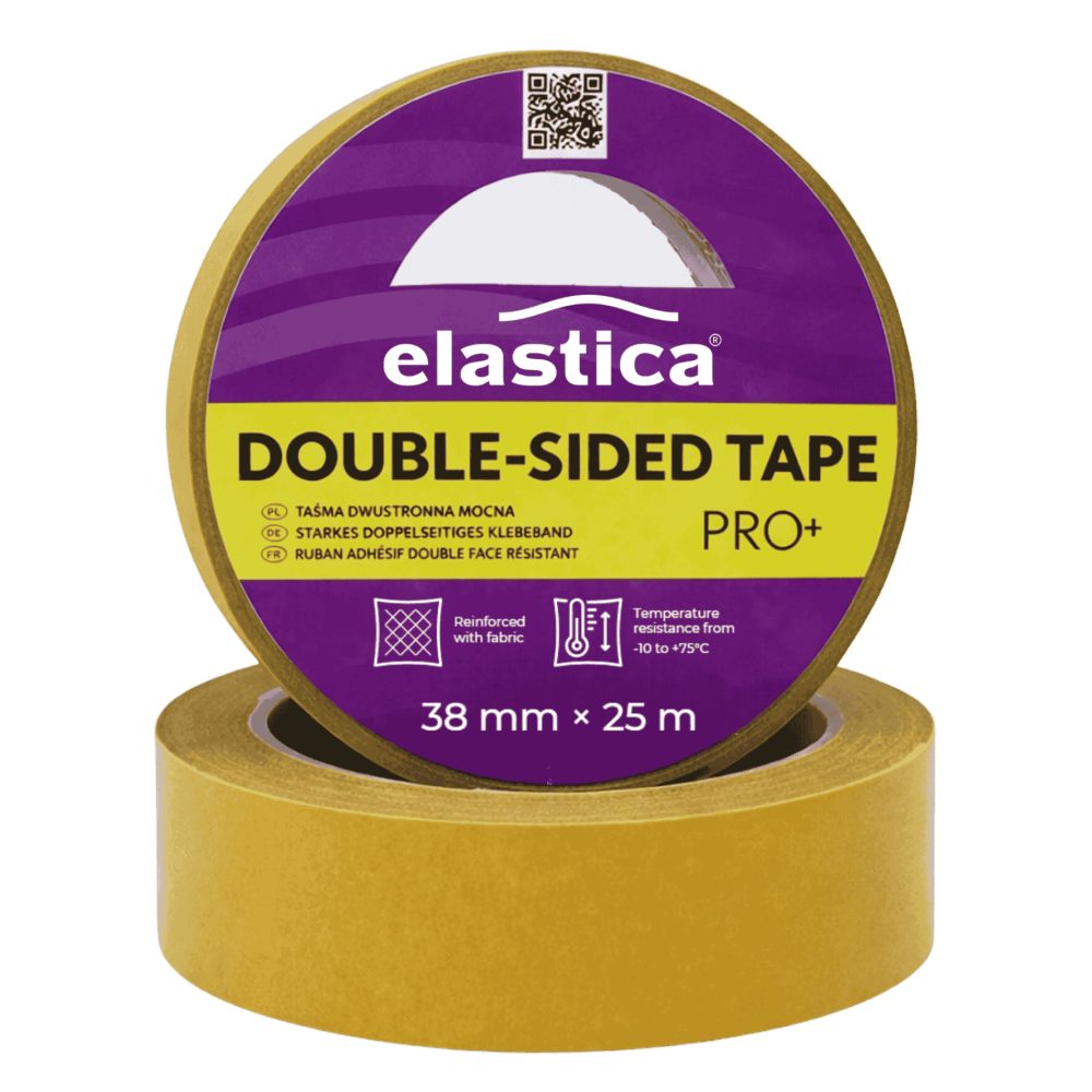 48x Taśma dwustronna wzmocniona Elastica PRO+ 38/25m przezroczysta