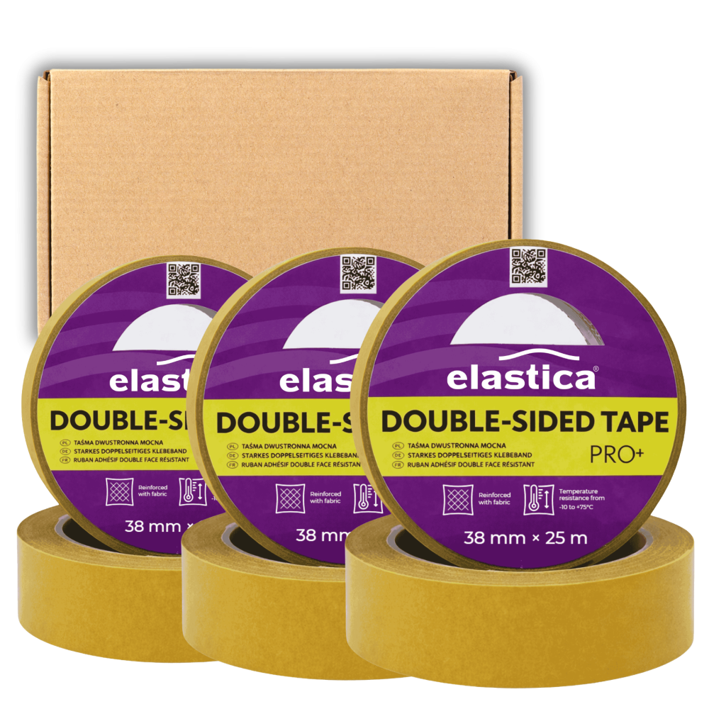 48x Taśma dwustronna wzmocniona Elastica PRO+ 38/25m przezroczysta