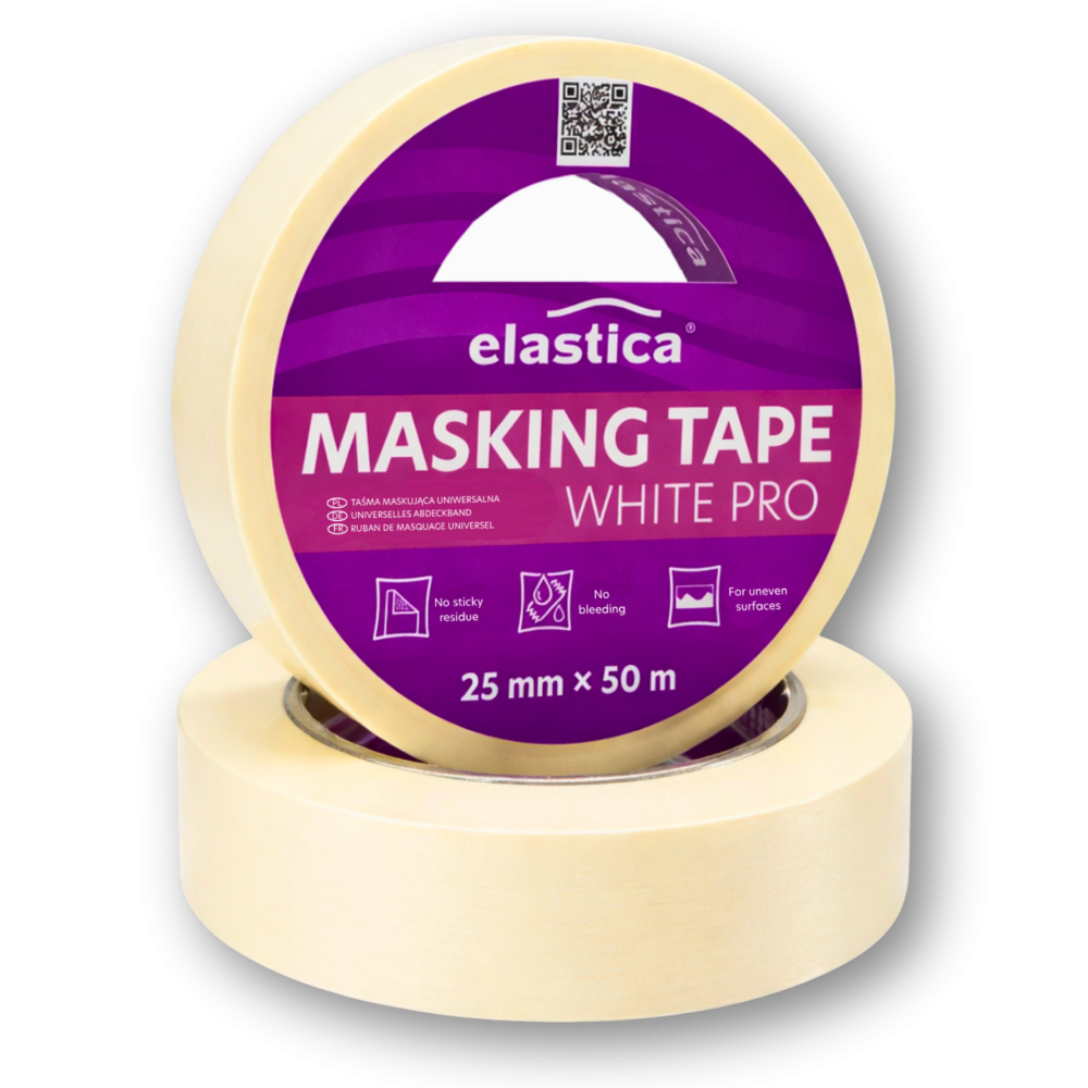Zestaw Aplikator do Taśm MS-168 + Taśma maskująca 25mm/50m Elastica WHITE MASK PRO