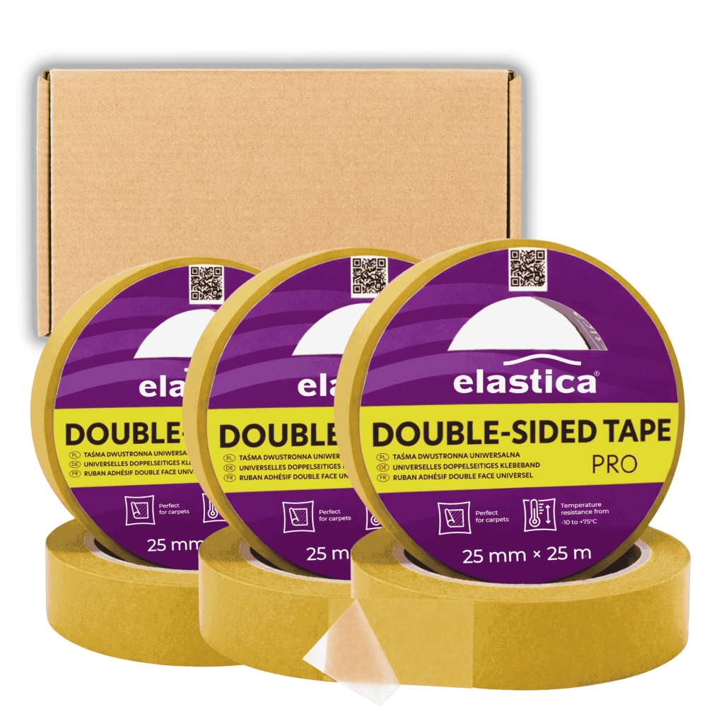 72x Taśma dwustronna uniwersalna Elastica PRO 25mm/25m przezroczysta