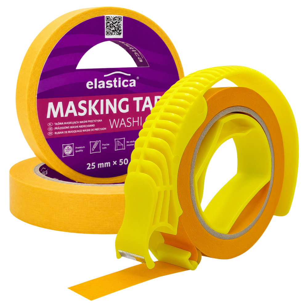 Zestaw Aplikator do Taśm MS-169 + Taśma maskująca Elastica JAPAN WASHI GOLD 25mm/50m