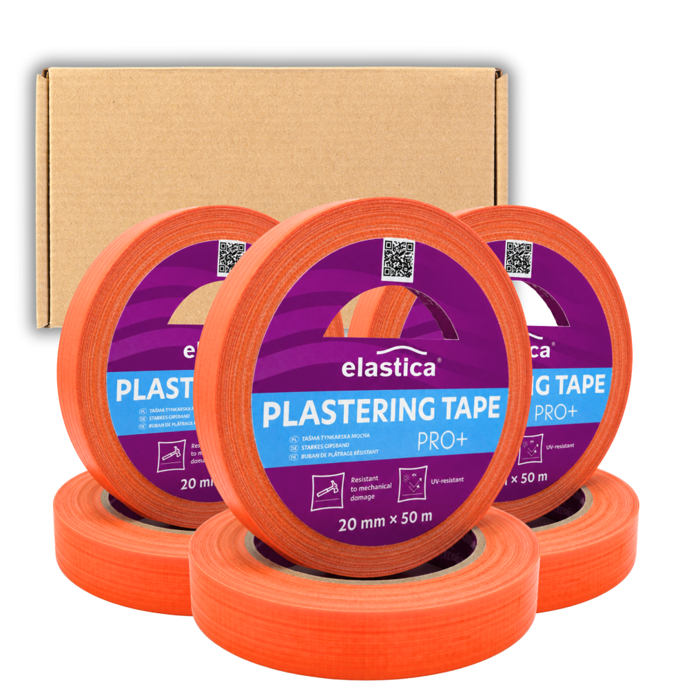 60x Taśma Tynkarska wąska BONI Elastica PRO+ 20mm/50m  ORANGE