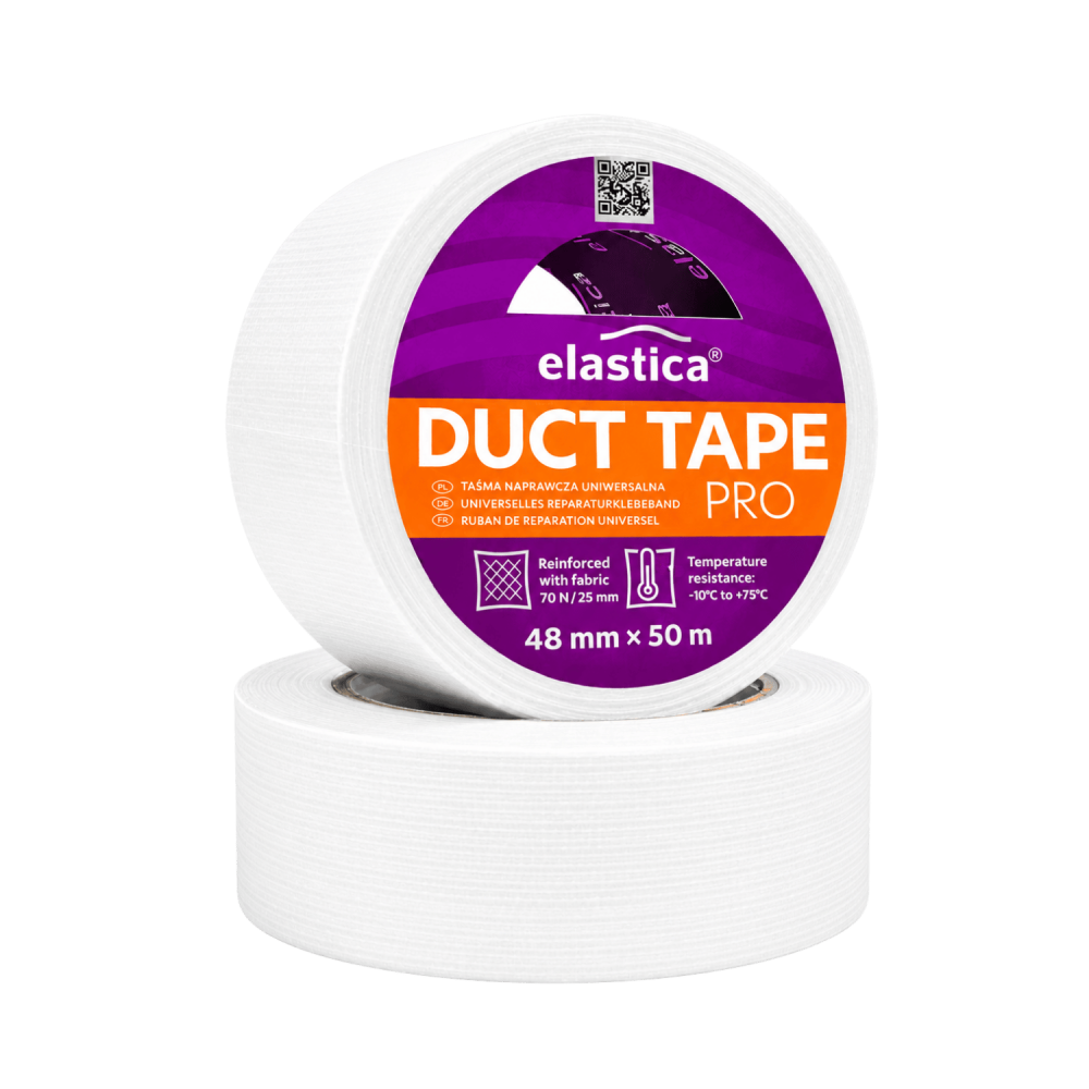 Taśma naprawcza uszczelniająca DUCT TAPE WHITE Elastica 48mm /50m PRO biała Gaffer Gaffa 