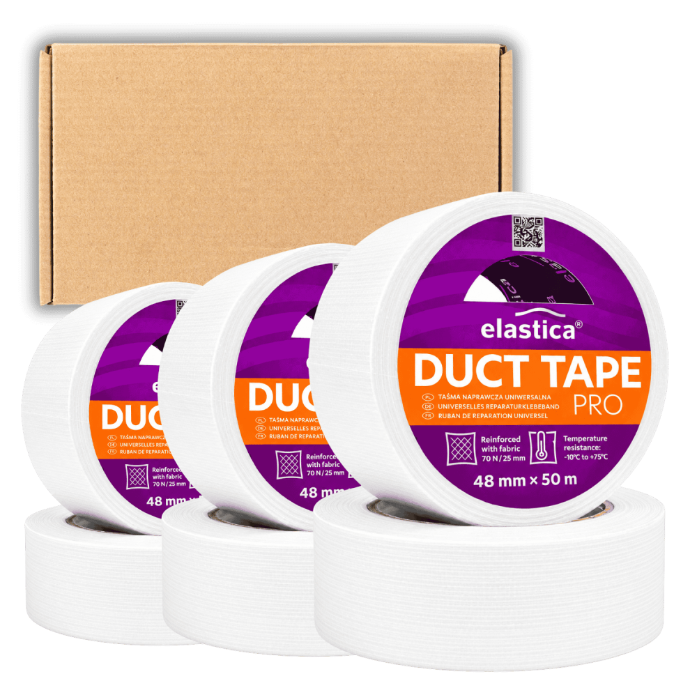 Taśma naprawcza uszczelniająca DUCT TAPE WHITE Elastica 48mm /50m PRO biała Gaffer Gaffa 