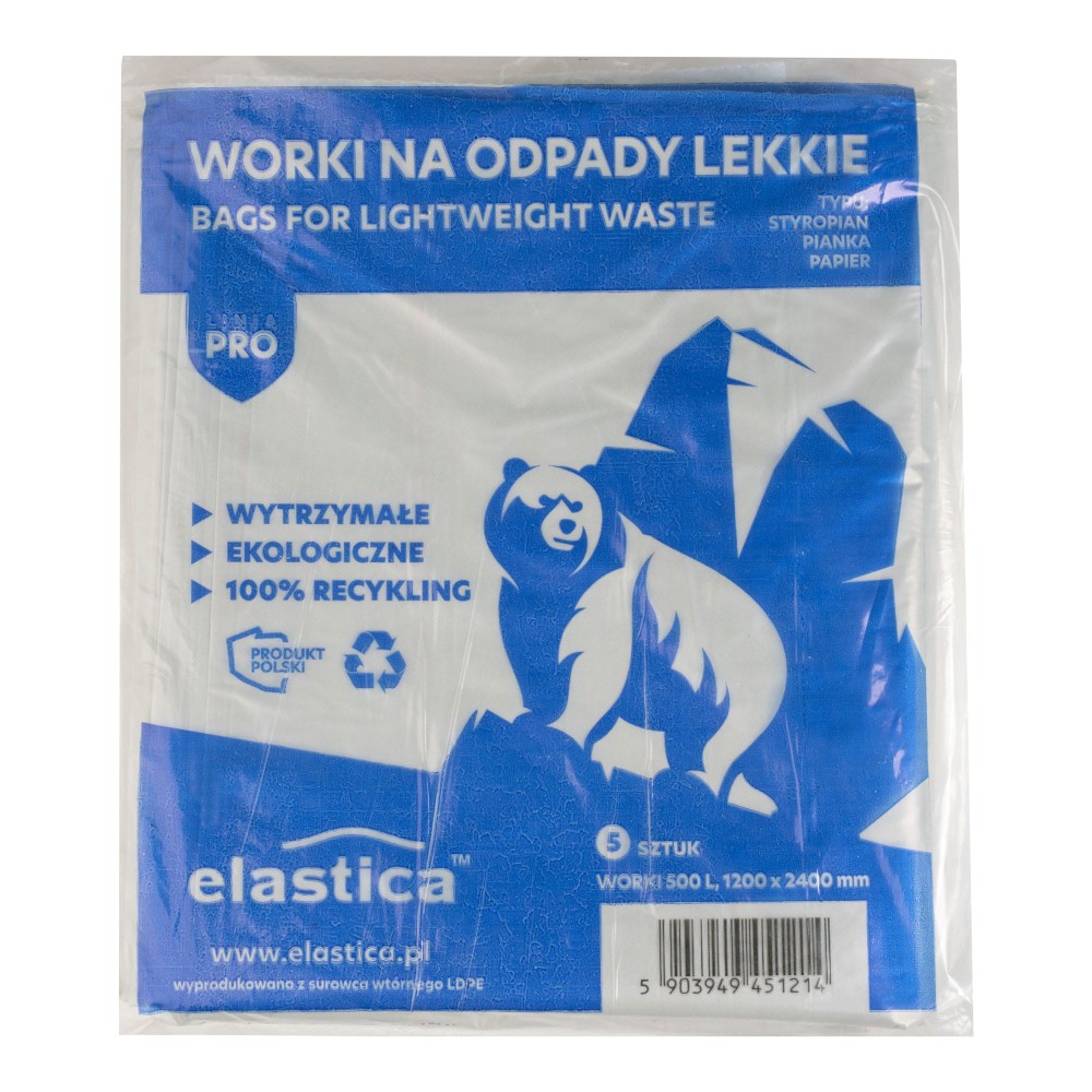 Worki na odpady lekkie Elastica 500 litrów