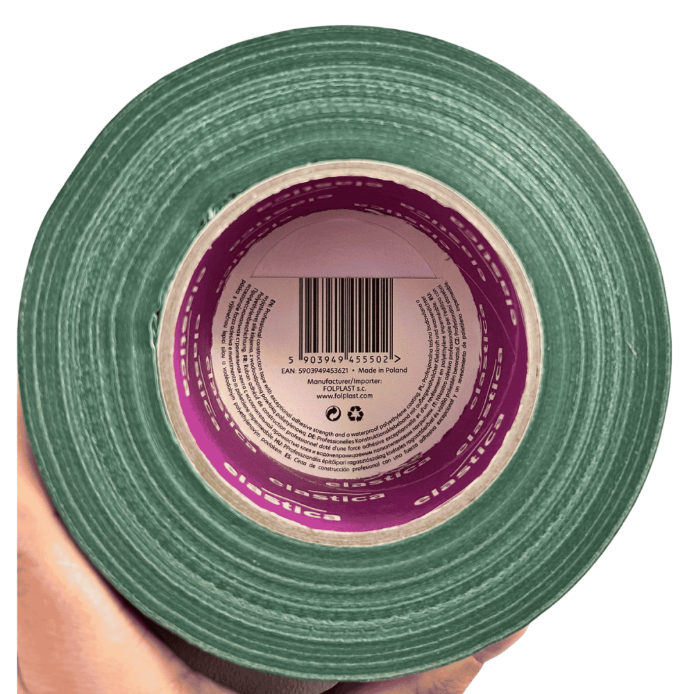 24x Taśma naprawcza uszczelniająca DUCT TAPE GREEN Elastica 50mm/50m PRO ++ zielona Gaffer Gaffa 
