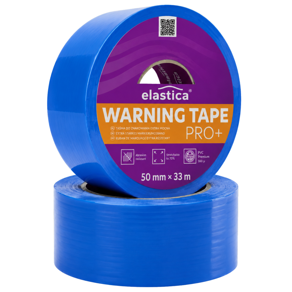 Taśma Ostrzegawcza Elastica PREMIUM PVC 50mm/33m  BLUE