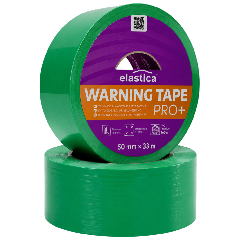 Taśma Ostrzegawcza Elastica PREMIUM PVC 50mm/33m GREEN
