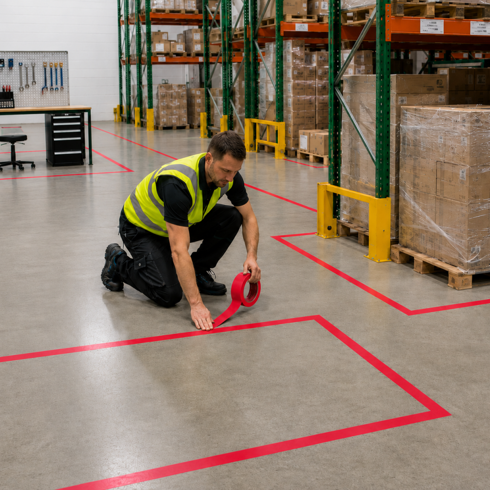 Taśma Ostrzegawcza Elastica PREMIUM PVC 50mm/33m  RED 